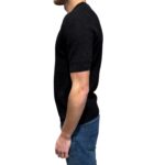 T-shirt in Crepe Cotton Intrecciato Filippo De Laurentiis Nero art GC3MC CR14L 990 - immagine 2