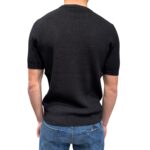 T-shirt in Crepe Cotton Intrecciato Filippo De Laurentiis Nero art GC3MC CR14L 990 - immagine 3