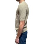T-shirt in Crepe Cotton Intrecciato Filippo De Laurentiis Beige Ecru art GC3MC CR14L 040 - immagine 2