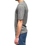 T-shirt Girocollo Ferrante in Maglia di Misto Lino e Cotone Melange Grigio art 55R21105 Col 211 - immagine 2