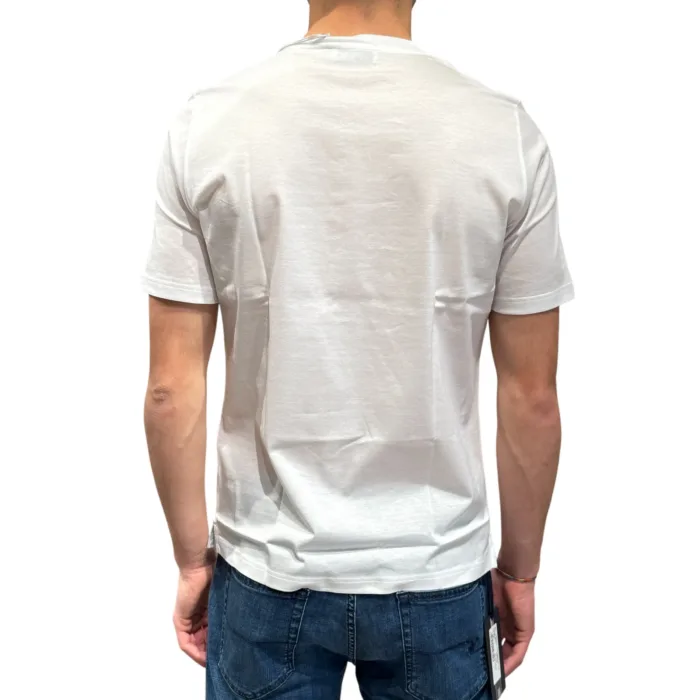 T-shirt Girocollo Ferrante in Cotone Filo di Scozia Bianco art 55R33104 Col 001, foto 3 di 3