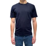T-shirt Girocollo Ferrante in Cotone Filo di Scozia Blu art 55R33104 Col 008