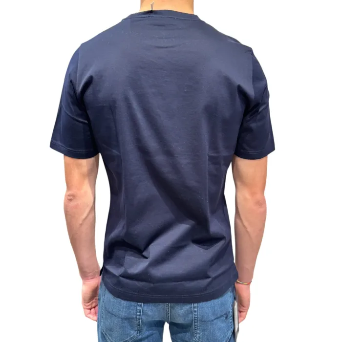 T-shirt Girocollo Ferrante in Cotone Filo di Scozia Blu art 55R33104 Col 008, foto 3 di 3