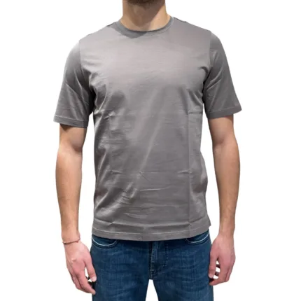 T-shirt Girocollo Ferrante in Cotone Filo di Scozia Tortora art 55R33104 Col 014