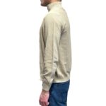 Cardigan Blouson Filippo De Laurentiis in Crepe Cotton Ecru Beige art. BB1ML CR12S 040 - immagine 3