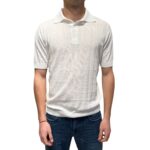 Polo in Cotone a Coste Filippo De Laurentiis Bianco art. PL1MC CR14C 001