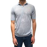 Polo Manica Corta 3 Bottoni In Misto Seta Lino Filippo De Laurentiis Celeste art. PL1MC LS16R 800