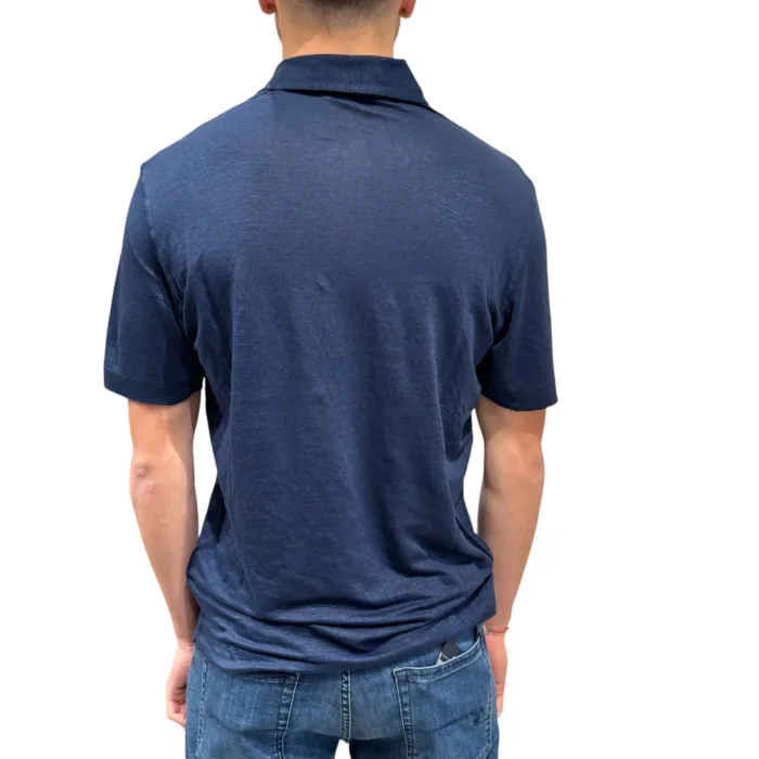 Polo in Lino Filippo De Laurentiis Blu Indaco art PLMCSKIT JERLIN U880, foto 3 di 3