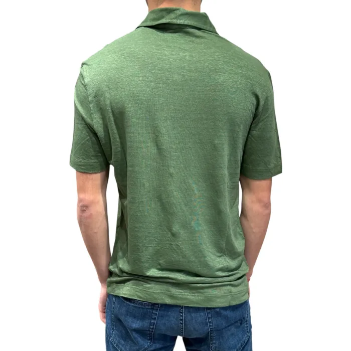 Polo in Lino Filippo De Laurentiis Verde Oliva art PLMCSKIT JERLIN U560, foto 3 di 3