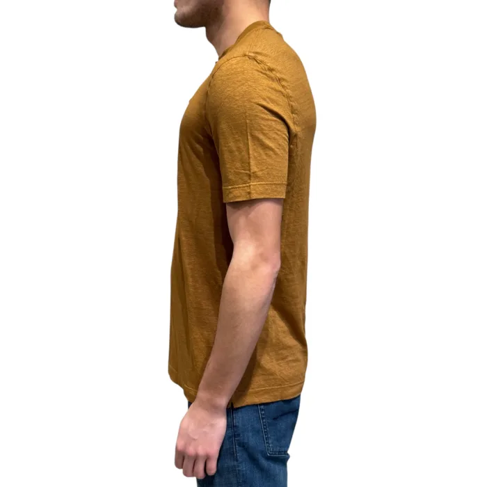 T-shirt in Lino Filippo De Laurentiis Cammello Chiaro art TSMC JERLIN U050, foto 2 di 3