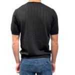 T-shirt Girocollo Ferrante in Cotone Tramato Ferrante Nero art 55U28104 Col 002 - immagine 3
