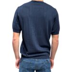 T-shirt Girocollo Ferrante in Cotone Tramato Ferrante Blu art 55U28104 Col 008 - immagine 3