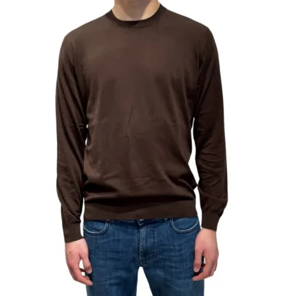 Maglione Girocollo Filippo De Laurentiis in Cotone Marrone art. GC1ML SU18R 290
