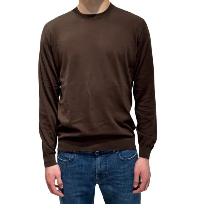 Maglione Girocollo Filippo De Laurentiis in Cotone Marrone art. GC1ML SU18R 290, foto 1 di 3