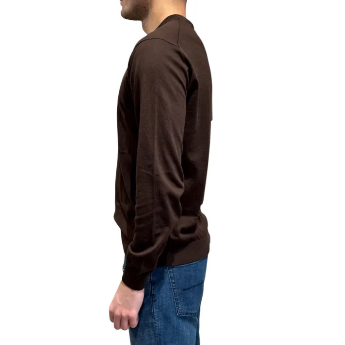 Maglione Girocollo Filippo De Laurentiis in Cotone Marrone art. GC1ML SU18R 290, foto 2 di 3