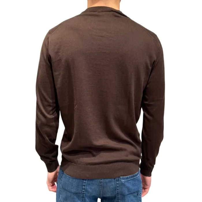 Maglione Girocollo Filippo De Laurentiis in Cotone Marrone art. GC1ML SU18R 290, foto 3 di 3