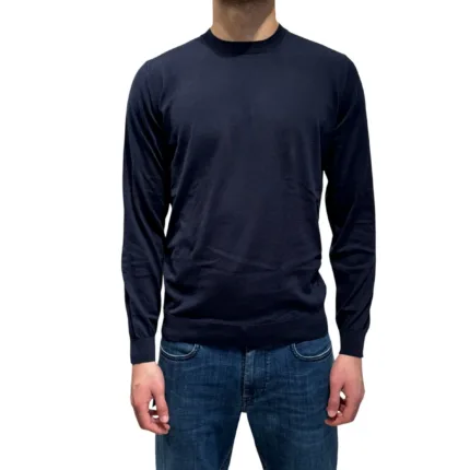 Maglione Girocollo Filippo De Laurentiis in Cotone Blu Oltremare art. GC1ML SU18R 891