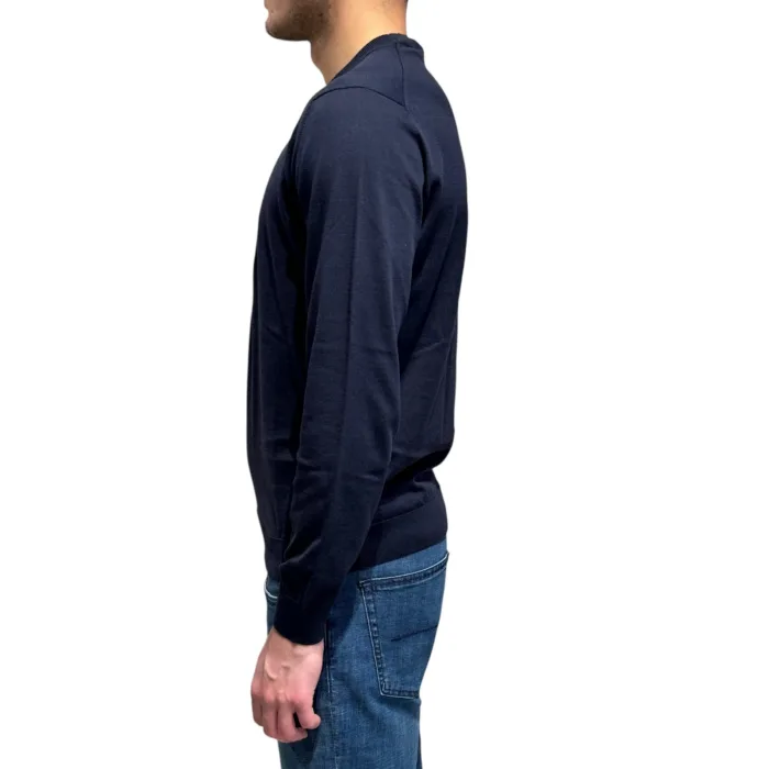 Maglione Girocollo Filippo De Laurentiis in Cotone Blu Oltremare art. GC1ML SU18R 891, foto 2 di 3