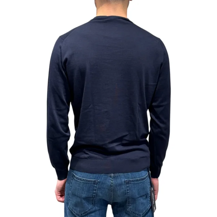 Maglione Girocollo Filippo De Laurentiis in Cotone Blu Oltremare art. GC1ML SU18R 891, foto 3 di 3