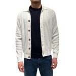 Cardigan con Bottoni Ferrante in Cotone Tramato Bianco art. 55U25603 Col 001 - immagine 2