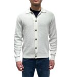 Cardigan con Bottoni Ferrante in Cotone Tramato Bianco art. 55U25603 Col 001
