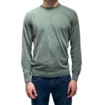 Maglione Girocollo Filippo De Laurentiis in Cotone Verde Salvia art. GC1ML SU18R 520