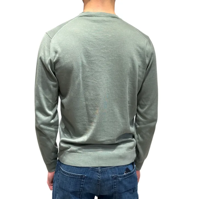 Maglione Girocollo Filippo De Laurentiis in Cotone Verde Salvia art. GC1ML SU18R 520, foto 3 di 3