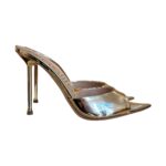 Sabot Mules Ninalilou in Pelle Specchio Platino Tacco 10 cm art. 361008PX
