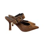 Sabot Mules Bruno Premi in Camoscio Cuoio, Tacco 9 cm art. BN0402X