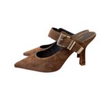 Sabot Mules Bruno Premi in Camoscio Cuoio, Tacco 9 cm art. BN0402X - immagine 4
