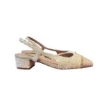 Slingback Roberto Festa in Tweed Avorio, Tacco 4 cm art. Acanto
