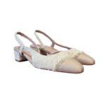 Slingback Roberto Festa in Tweed Avorio, Tacco 4 cm art. Acanto - immagine 2