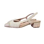 Slingback Roberto Festa in Tweed Avorio, Tacco 4 cm art. Acanto - immagine 4