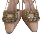 Slingback Roberto Festa in Tessuto Intrecciato Beige con Dettaglio Gioiello, Tacco 7 cm art. Julien - immagine 2