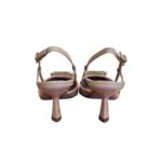 Slingback Roberto Festa in Tessuto Intrecciato Beige con Dettaglio Gioiello, Tacco 7 cm art. Julien - immagine 4