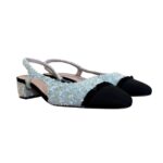Slingback Roberto Festa in Tweed Multicolor e Tessuto Nero, Tacco 4 cm art. Acanto - immagine 2