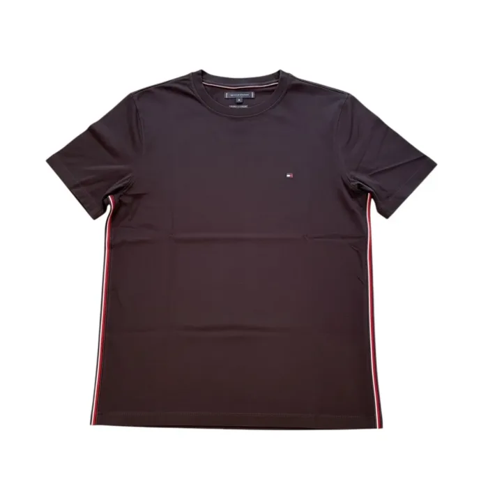 T-shirt Regular Fit Global Stripe in jersey Uomo Tommy Hilfiger Nera art. MW0MW42393 BDS, foto 2 di 2