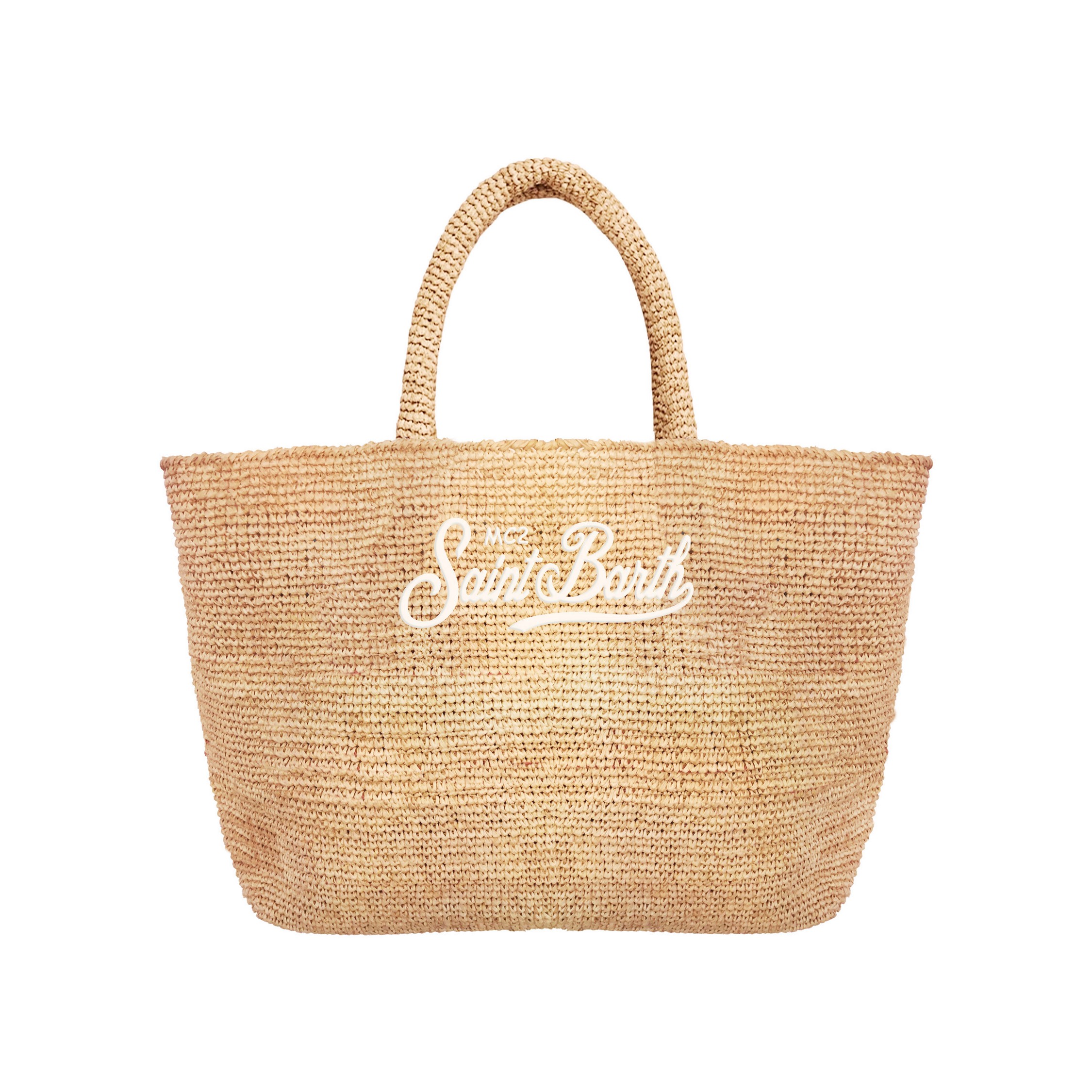 RAFFIA BEACH MINI_11 ESSENTIAL EMB Borsa A Mano Piccola Con Tracolla Mc2 Saint Barth in Rafia Beige art. Raffia Beach Mini 11 Essential EMB - immagine 1