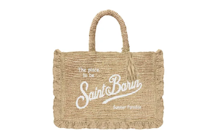 Borsa a Mano Piccola con Tracolla Mc2 Saint Barth Beige art. Raffia Volant Mini 11 Emb, foto 1 di 1