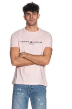 T-shirt Slim fit in jersey Uomo Tommy Hilfiger Rosa con Logo Ricamato art. MW0MW11797 TPB