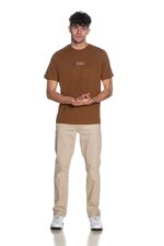 T-shirt Uomo Tommy Hilfiger Regular fit Beige Khaki in Cotone con Logo Frontale cod MW0MW41453 GWP - immagine 3