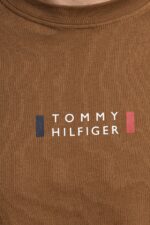 T-shirt Uomo Tommy Hilfiger Regular fit Beige Khaki in Cotone con Logo Frontale cod MW0MW41453 GWP - immagine 4