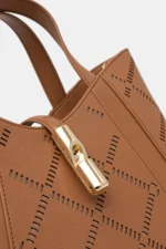 Borsa A Mano Media con Tracolla Furla In Pelle Traforata color Cammello art. Furla Goccia WB01789-BX3947 - immagine 3