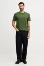 T-shirt Uomo Tommy Hilfiger Regular fit Verde Militare in Cotone con Logo Frontale cod MW0MW41453 L01 - immagine 2