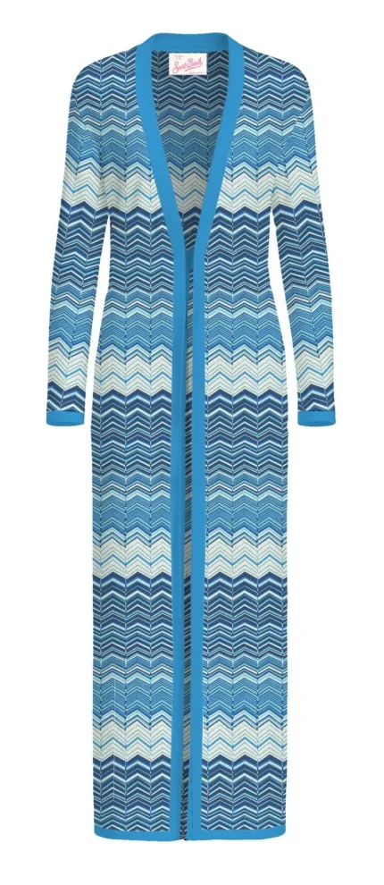 Cardigan CopriCostume Mc2 Saint Barth Azzurro art. Tonia Sea Wave Lurex 32L