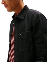 Camicia Uomo Tommy Hilfiger regular fit in Black Denim con bandierina cod MW0MW40494 1BY - immagine 3
