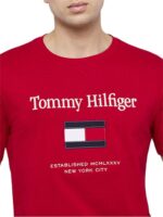 T-shirt Uomo Tommy Hilfiger Regular fit Rossa in Cotone con Logo Frontale in Rilievo cod MW0MW42736 XLD - immagine 2