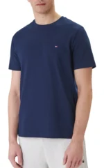 T-shirt regular fit in cotone Uomo Tommy Hilfiger Blu Notte con Bandierina ricamata art. MW0MW39995 DCC
