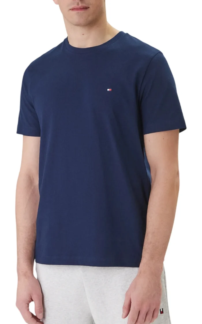 T-shirt regular fit in cotone Uomo Tommy Hilfiger Blu Notte con Bandierina ricamata art. MW0MW39995 DCC, foto 1 di 2