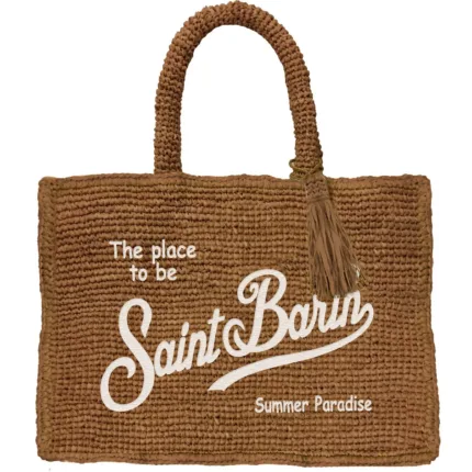 Borsa a Mano Grande Mc2 Saint Barth in Rafia Marrone art. Vanity Raffia 19 EMB